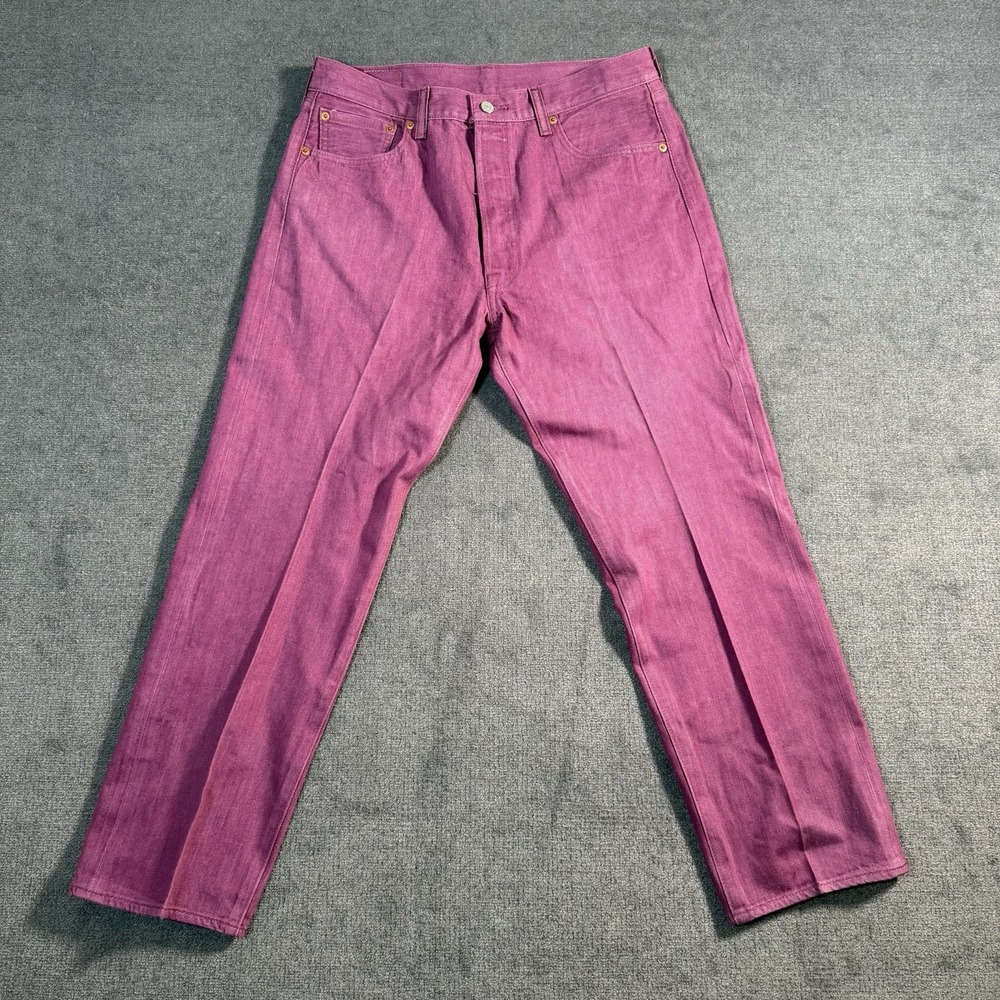 Levi's 501 Jeans Men's Size 34x30 (Tag 36x30) Button Fly Medium Wash Purple